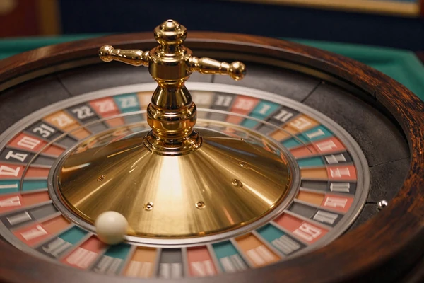 Drehendes Roulette-Rad mit goldenen Akzenten f&uuml;r den Live Casino Bonus